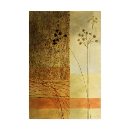 Pablo Esteban 'Wild Flowers On Orange' Canvas Art,12x19